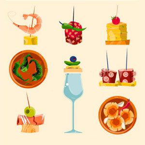 ¡Disfruta de las Tapas Españolas sin salir de casa! 
Aprenderás a preparar un Pincho de tortilla de patatas, una Palomita de ensaladilla rusa, un Cojonudo y una Cazuelita de gambas al ajillo.
Grandes platos de la cocina para disfrutar en pequeños bocados.